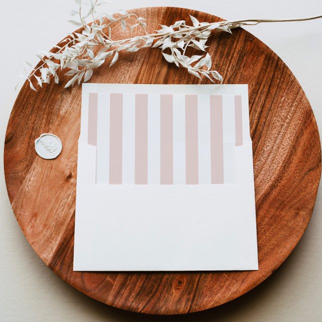 Minimalist blush pink stripes wedding envelope liner (Creator Uploaded)