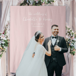Minimalist Blush Pink Wedding Photo Backdrop