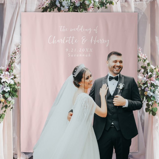 Minimalist Blush Pink Wedding Photo Backdrop (Creator Uploaded)