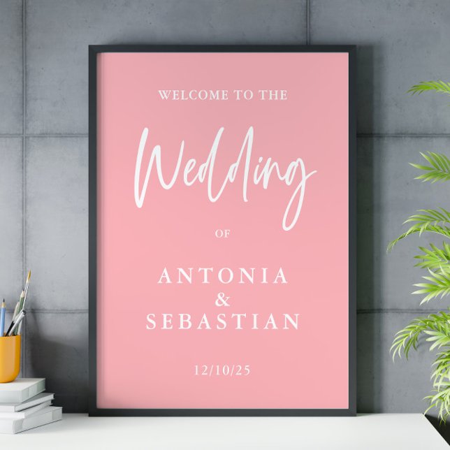 Minimalist Blush Pink Wedding Welcome  Poster (Creator Uploaded)