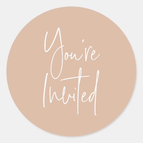 Minimalist Blush Pink Youre Invited Envelope Seal