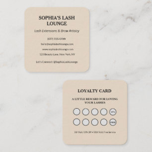Minimalist Blush Salon Loyalty Business Square Business Card
