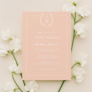Minimalist Blush Wedding Invitation