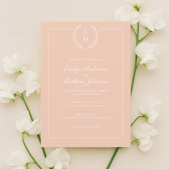 Minimalist Blush Wedding Invitation (Creator Uploaded)