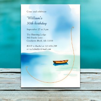 Minimalist Boat Party for Him Lake Birthday