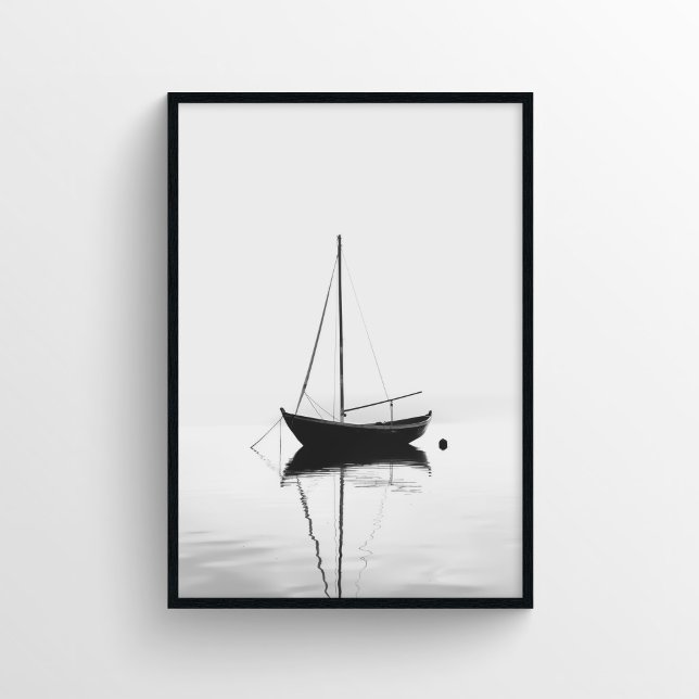 Minimalist Boat Photography in Monochrome Poster (Creator Uploaded)