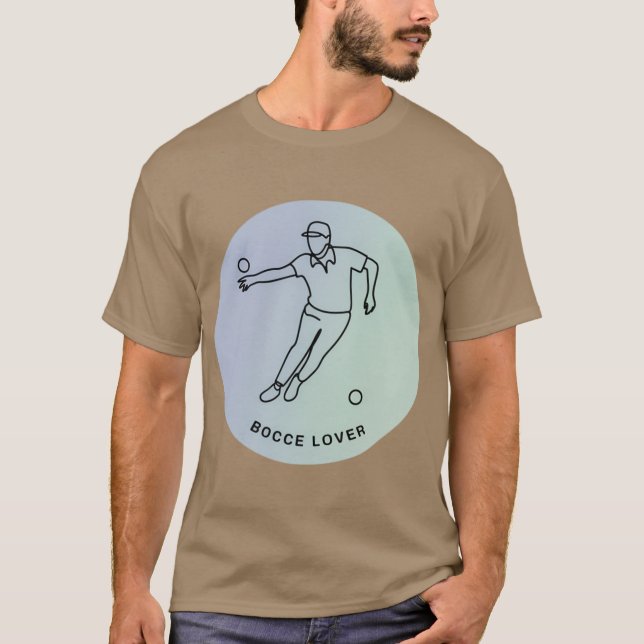 Minimalist Bocce Lover Elegant Single Line Art Pla T-Shirt (Front)