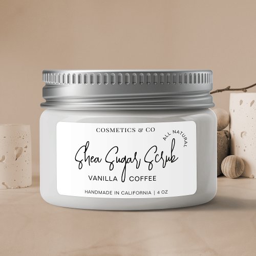 Minimalist Body Scrub Cosmetic Jar Branded Product Label