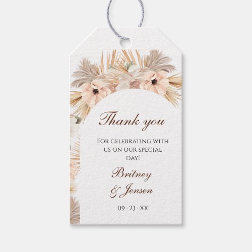 Minimalist Bohemian Half Arch Wedding Gift Tags
