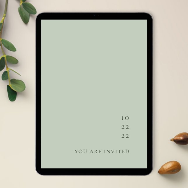 Discover Minimalist Bohemian Sage Wedding invitation