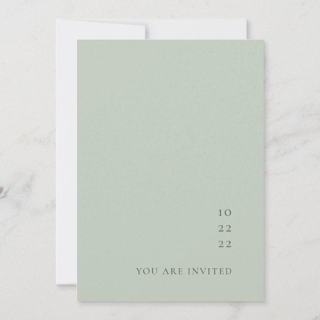 Discover Minimalist Bohemian Sage Wedding invitation