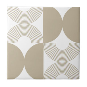 Minimalist Boho Abstract Geometric Arch Pattern Ceramic Tile