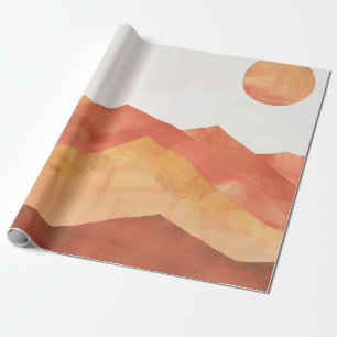 Minimalist Boho Abstract Mountain Landscape Wrapping Paper