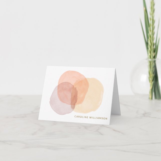Minimalist Boho Abstract Watercolor Personalized  Note Card (Front)