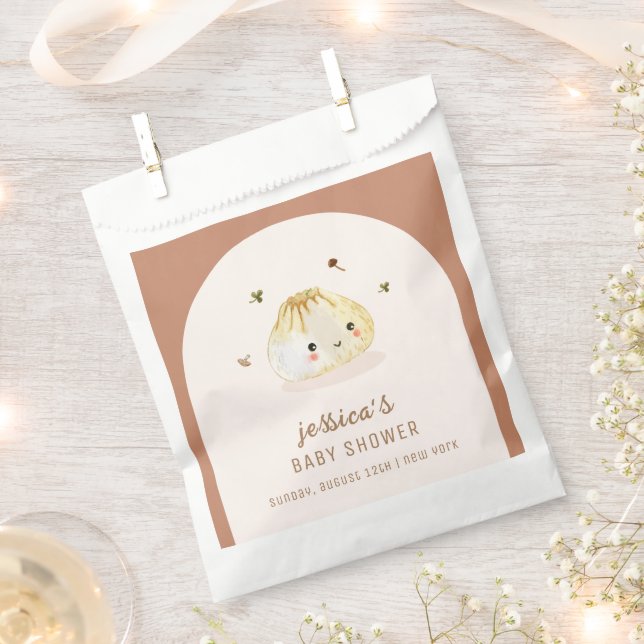 Minimalist Boho Arch Chinese Dumpling Baby Shower  Favor Bag (Clipped)