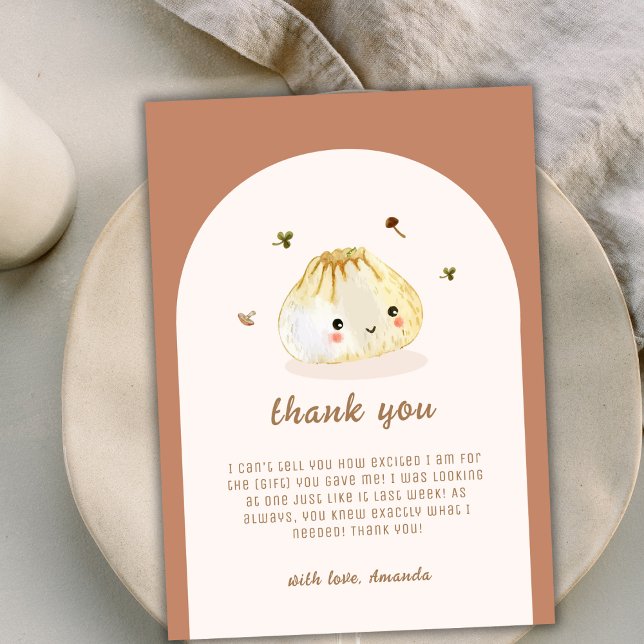 Minimalist Boho Arch Chinese Dumpling Baby Shower  Thank You Card (Minimalist Boho Arch Chinese Dumpling Baby Shower Thank You Card)