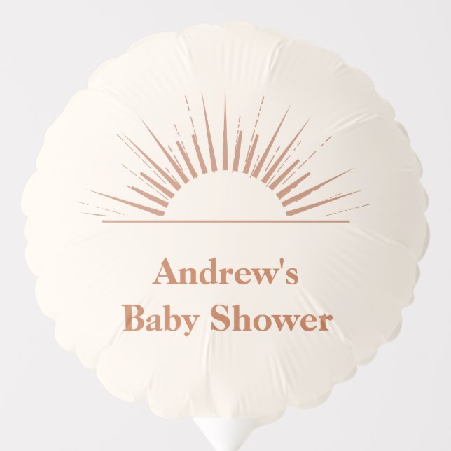 Minimalist Boho Arch Sunshine Baby Shower Balloon (Front)