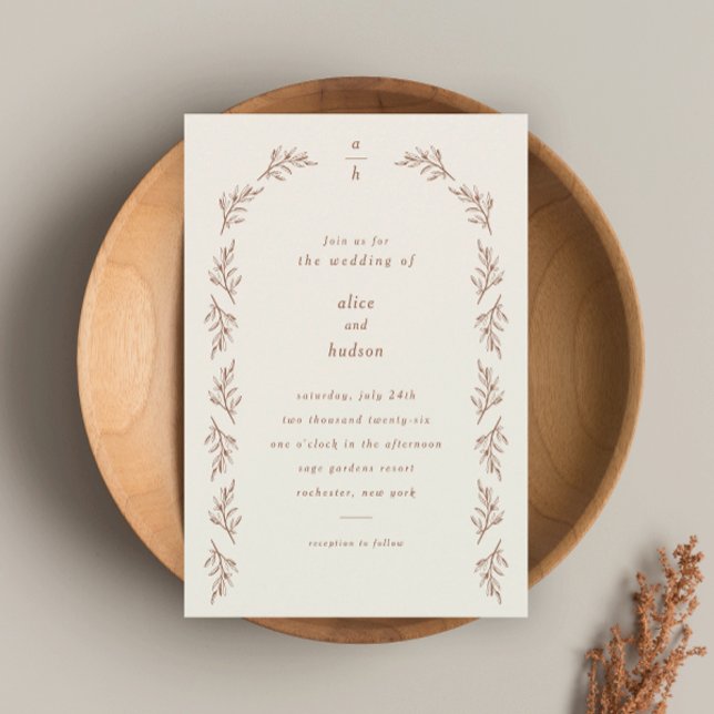 Minimalist Boho Arch Terracotta Wedding Invitation (Creator Uploaded)