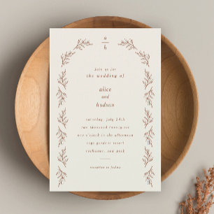 Minimalist Boho Arch Terracotta Wedding Magnetic Invitation