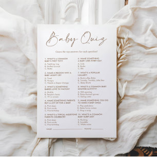 Minimalist Boho Baby Quiz Baby Shower Game