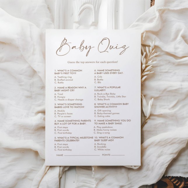 Minimalist Boho Baby Quiz Baby Shower Game (Creator Uploaded)