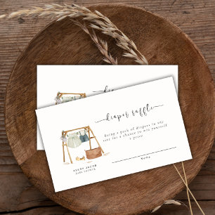 Minimalist Boho Baby Shower Clothes Diaper Raffle Enclosure Card