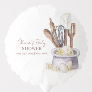 Minimalist Boho Bakery Chef Baby Shower Balloon