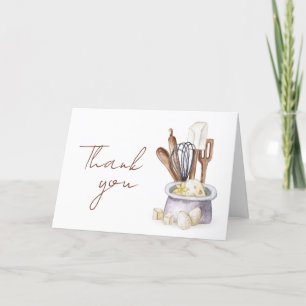 Minimalist Boho Bakery Chef Baby Shower Thank You