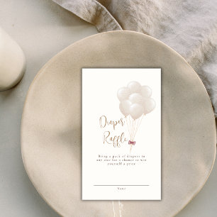 Minimalist Boho Balloon Baby Shower Diaper Raffle Enclosure Card