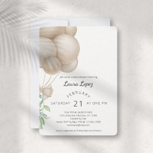 Minimalist Boho Balloons Baby Shower Invitation