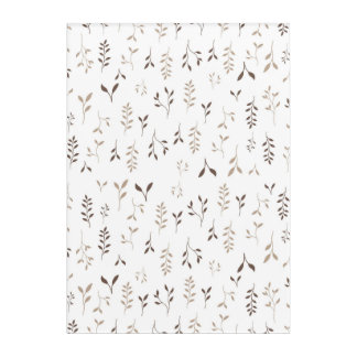 Minimalist Boho Beige Brown Botanical Leaf Pattern Acrylic Print