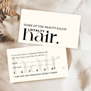 Minimalist Boho Black White Beauty Loyalty Card