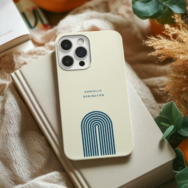 Minimalist Boho Blue Arch Line Case-Mate iPhone Case (Creator Uploaded)