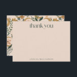 Minimalist Boho Blush Floral Moon Bridal Shower  Thank You Card<br><div class="desc">Minimalist Boho Blush Floral Moon Bridal Shower Custom Thank You Card</div>