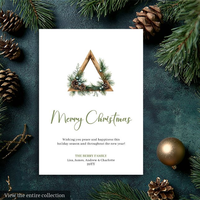 Minimalist Boho Botanical Earthy Xmas Holiday Card (Minimalist Boho Botanical Earthy Holiday Card)