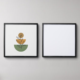Minimalist Boho Botanical Line Art - Earthy Geomet Peel And Stick Photo Tile