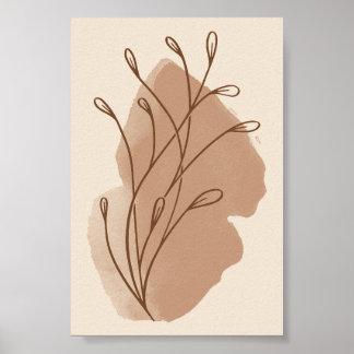 Minimalist Boho Botanical Line Art Wall Print