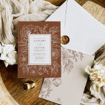 Minimalist Boho Botanical Terracotta White Wedding Invitation<br><div class="desc">Introducing our beautiful minimalist boho wedding invitation! This design features vintage botanical floral line art and modern lettering mixed with stylish calligraphy. The color scheme is earthy terracotta,  burnt orange,  and white. This invitation is perfect for couples who are looking for a modern twist on a classic style.</div>