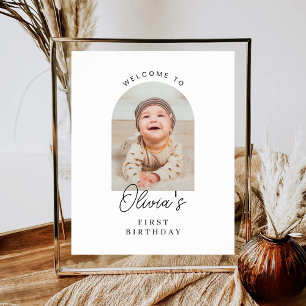 Minimalist Boho Boy Girl ANY AGE Birthday Welcome Poster