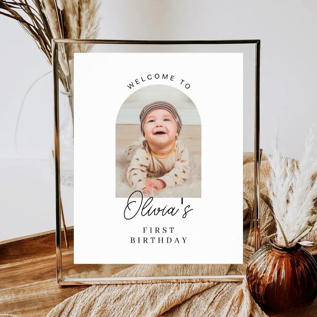 Minimalist Boho Boy Girl ANY AGE Birthday Welcome Poster (Creator Uploaded)