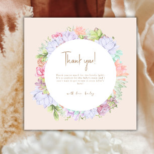 Minimalist Boho Cactus Desert Baby Shower  Thank You Card