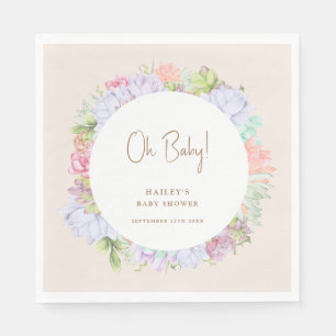 Minimalist Boho Cactus Desert Oh Baby Shower  Napkins