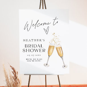 Minimalist Boho Champagne Bridal Shower Welcome Foam Board