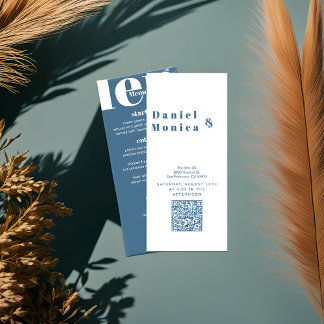 minimalist boho Chic Pastel Blue Wedding Menu