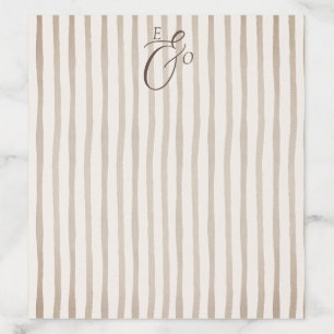 Minimalist Boho Cocoa Brown Striped Wedding Envelope Liner