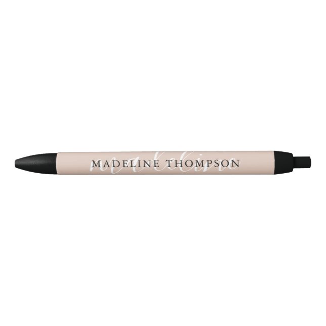 Minimalist Boho Cream Beige Script Typography Pen (Front)
