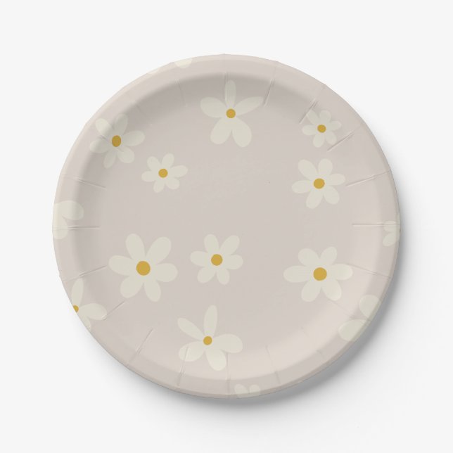 Minimalist Boho Daisy Plates (Front)