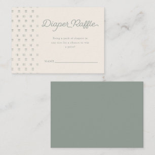 Minimalist Boho Diaper Raffle Sage Green Enclosure Card