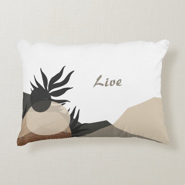 Minimalist Boho Earth Tones  Accent Pillow (Front)