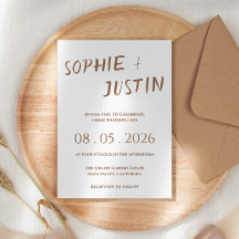 Minimalist Boho Elegant Script Wedding